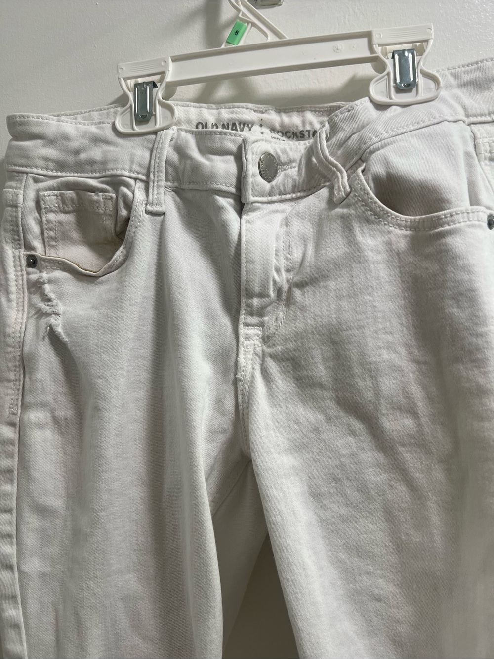 Old Navy distressed Slim Straight White Jeans